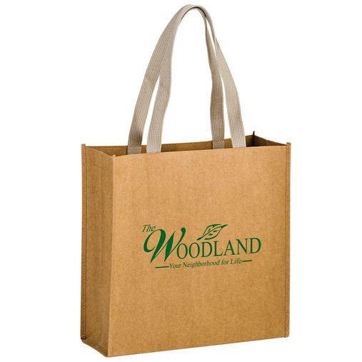 Custom Printed TIDAL WAVE - Washable Kraft Paper Tote Bag w/ Web Handle (13"x5"x13") - SP - WB13513-SP